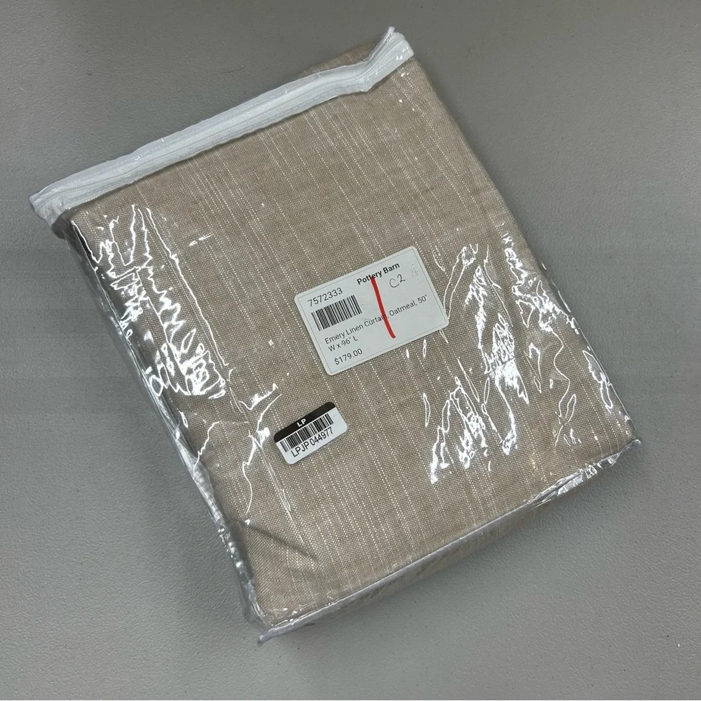 Pottery Barn Emery Linen Curtain Light Filtering Window Panel 50
